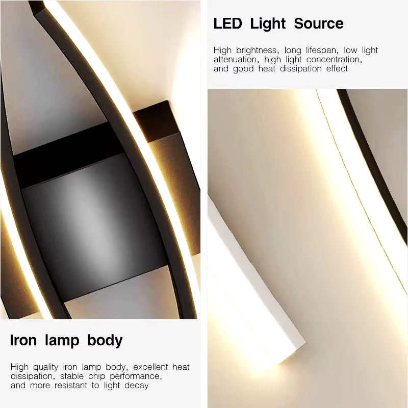 Modern Minimalist LED Wall Light Black White Interior Decoration Lamps Wall Lamp Living Room up down Light Indoor for Bed Room