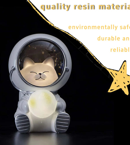 Astronaut Projector Night Light, Cute Spaceman LED Night Light Astronaut Moon Lamps for Kids Adults for Bedroom, Christmas, Birthdays, Space Cat