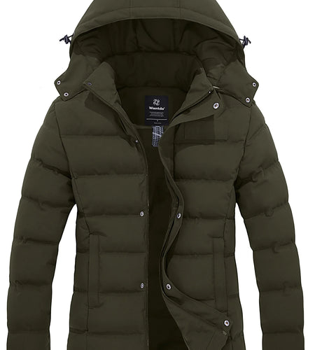 Women'S plus Size Puffer Jacket Warm Outerwear Coat Quilted Winter Jacket with Hood Brown XL