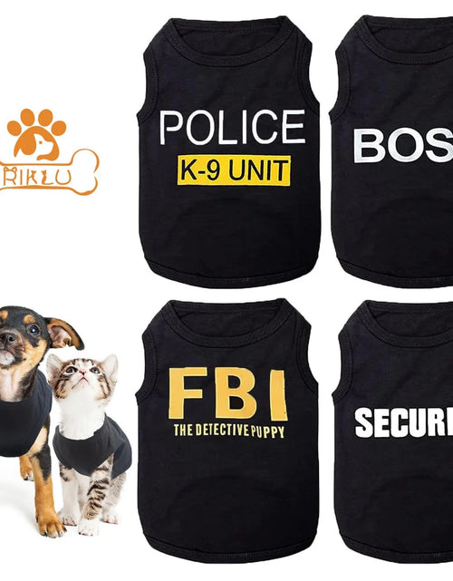 Load image into Gallery viewer, 4 Pack Dog Shirts for Small Dog, Breathable Pet T-Shirts Summer Clothes K9 Security Boss FBI Vest for Puppy Boy Girl

