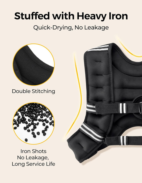 Load image into Gallery viewer, Weighted Vest with Ankle/Wrist Weights 6Lbs-30Lbs Body Weight Vest with Reflective Stripe, Size-Adjustable Workout Equipment for Strength Training, Walking, Jogging, Running for Men Women
