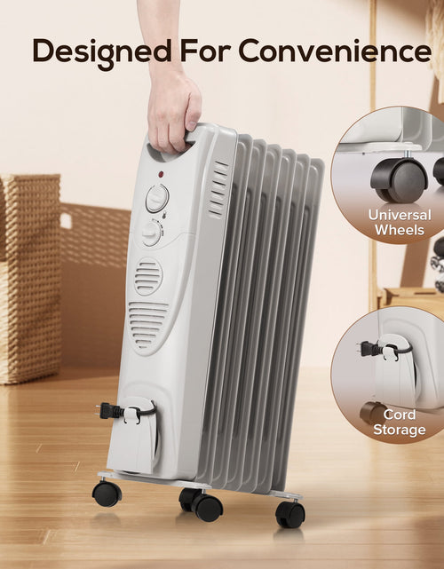 Load image into Gallery viewer, Electric Oil Filled Radiator Space Heater, Thermostat Room Radiant and Room Heater
