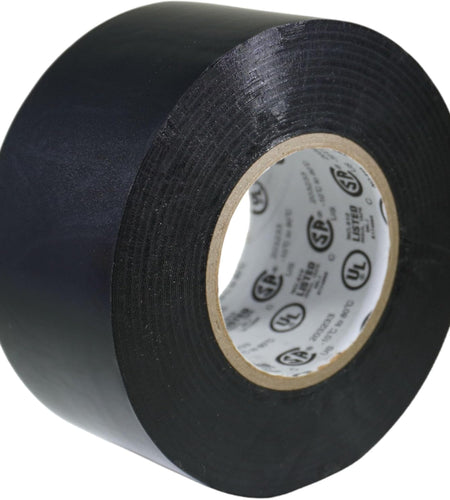 T.R.U. EL7566-AW Professional Grade Rubber Black PVC Electrical Tape, Rated up to 600 Volts and 176 F - UL/CSA/CE Listed Synthetic: 1.5 In. X 66 Ft. (8 Mil)