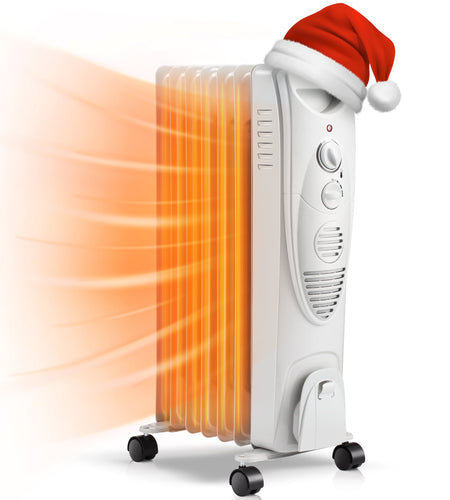 Electric Oil Filled Radiator Space Heater, Thermostat Room Radiant and Room Heater