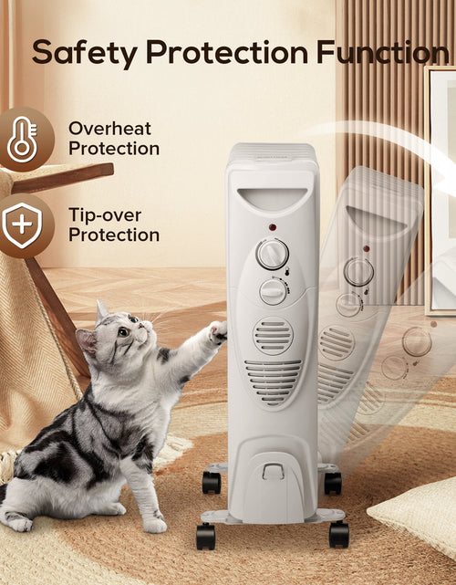 Load image into Gallery viewer, Electric Oil Filled Radiator Space Heater, Thermostat Room Radiant and Room Heater
