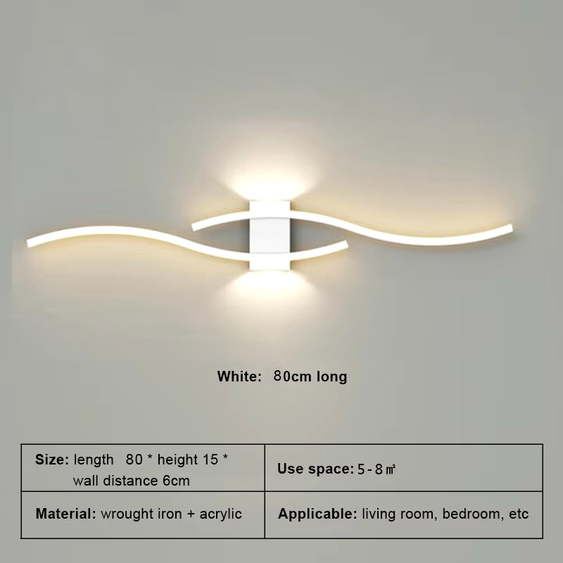 Modern Minimalist LED Wall Light Black White Interior Decoration Lamps Wall Lamp Living Room up down Light Indoor for Bed Room