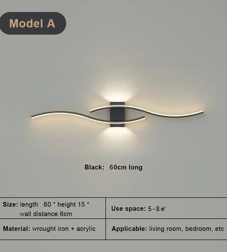 Modern Minimalist LED Wall Light Black White Interior Decoration Lamps Wall Lamp Living Room up down Light Indoor for Bed Room