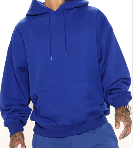 Men'S Solid Color Hooded Jumper
