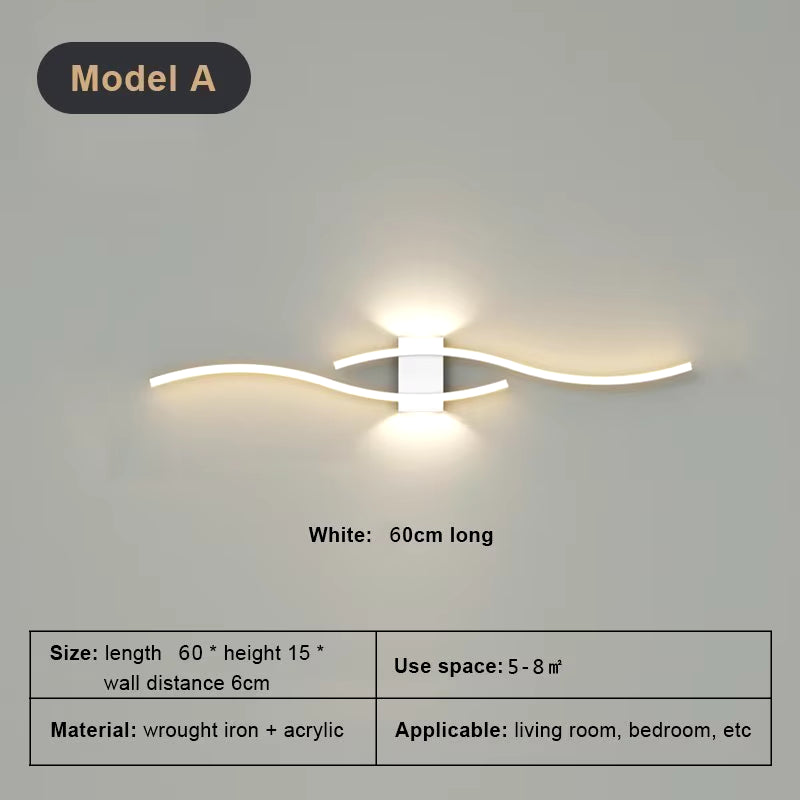 Modern Minimalist LED Wall Light Black White Interior Decoration Lamps Wall Lamp Living Room up down Light Indoor for Bed Room