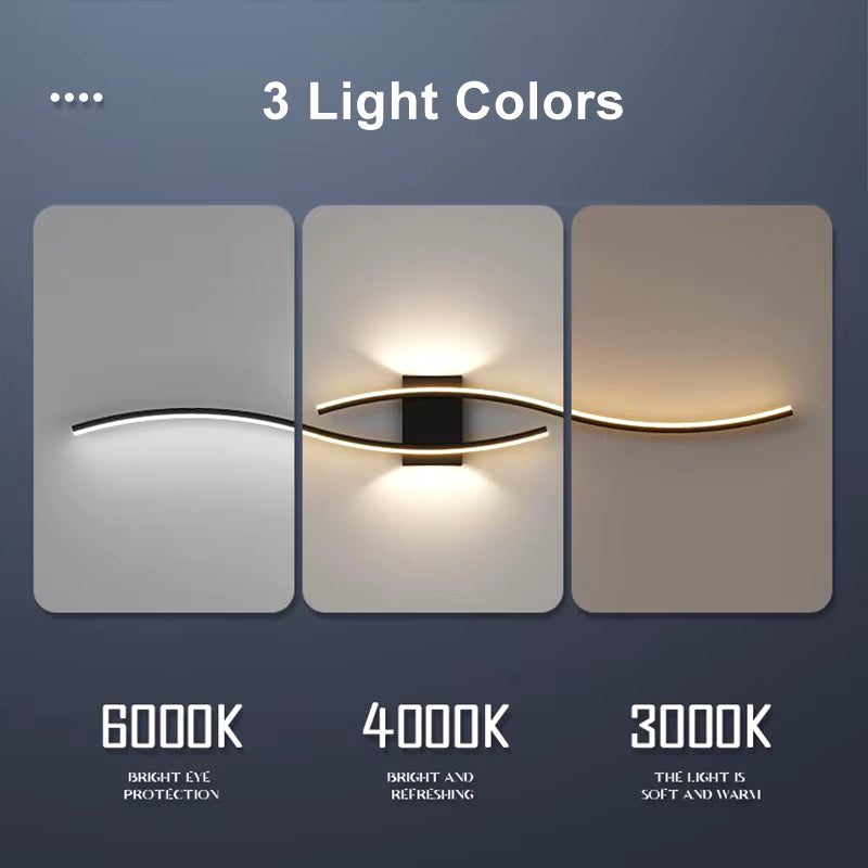 Modern Minimalist LED Wall Light Black White Interior Decoration Lamps Wall Lamp Living Room up down Light Indoor for Bed Room